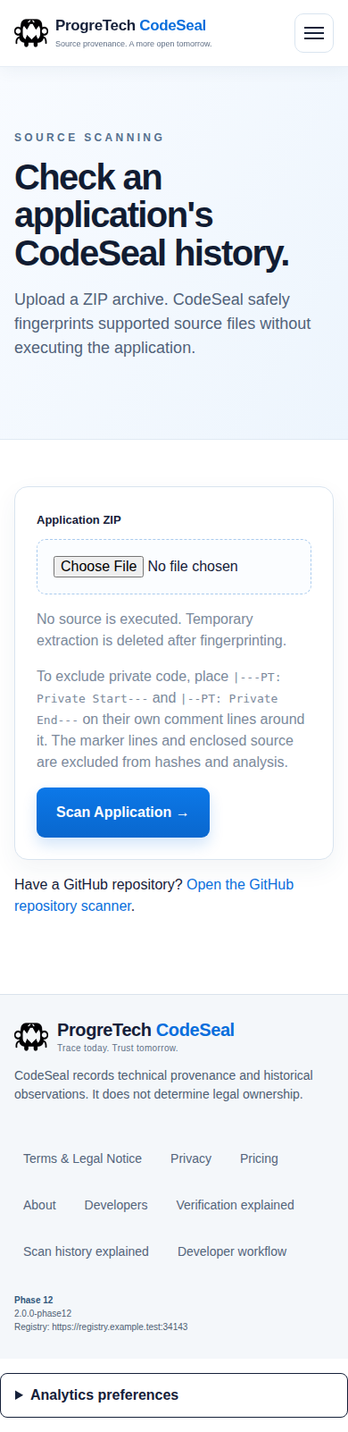 Actual mobile source ZIP scan form